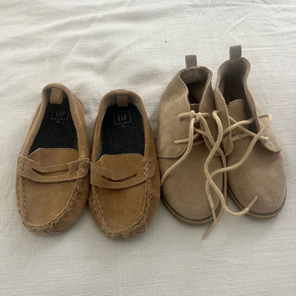2 pairs of toddler boy dress shoes